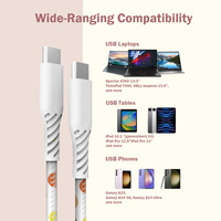 Cable de Carga Rápida USB-C de Cuero PU Colorido de 60W para IOS y Computadora con Funda de Nailon, Regalo de Navidad 2025