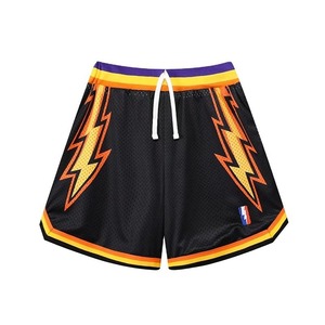 Short en maille de basket-ball brodé en polyester à sublimation Short de basket-ball personnalisé pour hommes Vente en gros - Product Image 6