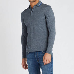 Personalizado de los hombres de manga larga para Polo Deportes Camisetas Patrón Sólido de punto de algodón tejido de poliéster - Product Image 6