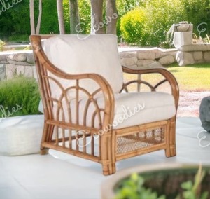 Silla Respetuosa con el Medio Ambiente de Mimbre y Bambú, Muebles PARA EL Hogar, Sala de Estar de Ocio al Aire Libre, Jardín, Patio, Hotel, Cafetería, Salón - Product Image 6