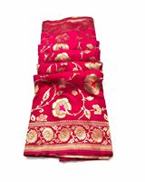 Saris en soie Georgette sur mesure, motifs floraux lumineux, écologiques, faits à la main, pour mariages, textiles de maison et créateurs de mode