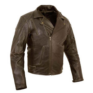 Chaqueta de cuero genuino para hombre de alta calidad, precio al por mayor, chaqueta de cuero para motocicleta de alta calidad - Product Image 3