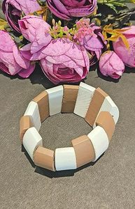 Handmade Stylish <b>Wooden</b> <b>Bangles</b> Bracelet with Pearl Elegant <b>Wooden</b> Jewelry for Women - Product Image 2