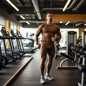 Entraînement Fitness porter taille élastique Legging hommes couleur unie athlétique couche de Base Compression Leggings pantalon hommes - Product Image 4