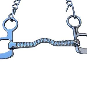 Brocas de boca de puerto bajo Horse Bits con ganchos y producto de broca de codo de cadena de bordillo - Product Image 3