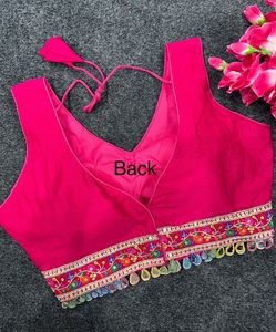 Premium Collection Incroyable Couleur Attrayant Vichitra Soie Avec Miroir Dentelle Ready Made Blouse Femme Fabricant De Mode - Product Image 6