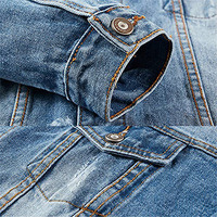 Ensemble de costume en jean pour couple, veste et jean délavés et déchirés, tenue assortie à boutons tendance