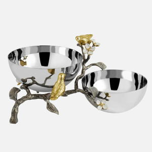 Ensalada de Metal negro de la mejor calidad y cuenco con acento Floral dorado para decoración del hogar Servidor de plato de tuerca de mesa a bajo precio - Product Image 3