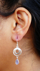 Pendientes clásicos de Plata de Ley 925 chapados en oro con piedras preciosas de tanzanita Para Boda y fiesta para mujer - Product Image 6