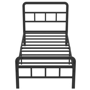 Cadre de lit en métal robuste avec tête de lit et pied de lit, lattes d'acier, aucun ressort de boîte requis, installation facile, noir - Product Image 2