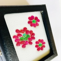 Ensemble de bijoux de luxe en rubis et émeraudes naturels, 3 pièces, qualité AAA, certifié IGI, 27,90 carats, origine Mozambique Zambie, prix raisonnable