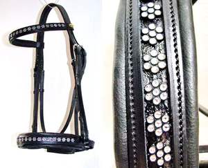 Horse Daisy Flower Crystal Diamante COMFORT Bling Show Dressage Brida - Product Image 3