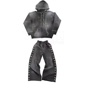 Nouveau style personnalisé de survêtement en strass pour hommes vêtements de rue respirant pour hommes survêtement en strass pour hommes offre spéciale - Product Image 1