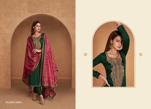 Impresión digital de algodón puro bordado de césped y presa con Dupatta Rayon Mul-Mul - Product Image 2