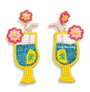 Wholesale Handmade Rice Bead Earrings Bohemian champagne Wine Bottle Earrings Tequila Vodka Pendant Statement Earring Women - Product Image 5