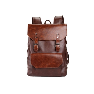 Vintage Style Faux Leather <b>College</b> Use Shoulder <b>Bag</b> with Zipper Closure Functional Compartments Unisex Design - Product Image 1