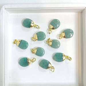 Amazonita Tumble colgante 14x18mm hecho a mano suave 18K chapado en oro collar cristal joyería regalo venta por pieza - Product Image 5