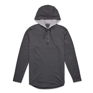 Gros gris ourlet coupé personnalisé hommes grand pull d'entraînement sweats à capuche et sweats à capuche - Product Image 6