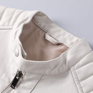 Chaquetas de Cuero Personalizadas de Alta Calidad, Modelo 2026, con Cuello Alto de Lona, Transpirables, Resistentes al Viento, con Cierre Personalizado - Product Image 5