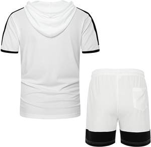 ชุดวอร์มแขนสั้นสองชิ้นสำหรับผู้ชายชุดวอร์มเสื้อเชิ้ตและชุดสั้นสำหรับฤดูร้อนงาน OEM ตามสั่ง - Product Image 2