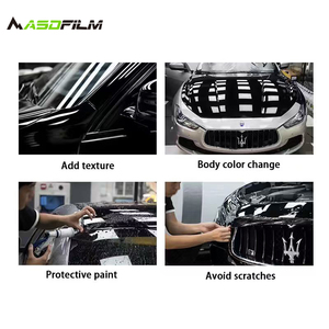 ASDFilm <span class=keywords><strong>Film</strong></span> de protection de carrosserie automobile noir brillant PEL TPU PPF auto-réparant hydrophobe avec garantie de 10 ans - Product Image 6
