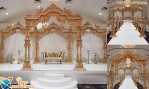 Mandap de Madera con Forma de Elefante para Bodas Hindúes en el Reino Unido, Mandap de Boda de Lujo Tallado en Forma de Elefante, Majestuoso Mandap con Base y Pilares de Elefante, Arizona - Product Image 2