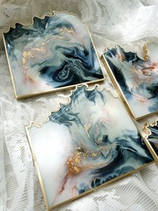 Bandeja para servir de epoxi de resina hecha a mano HOME, elementos esenciales de cocina únicos para el hogar, restaurante, Hotel, servicio decorativo Tra - Product Image 2