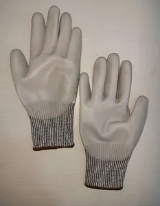 ถุงมือทำงานเคลือบ PU สีขาวถุงมือนิรภัยจากผู้ผลิตอินเดีย - Product Image 1