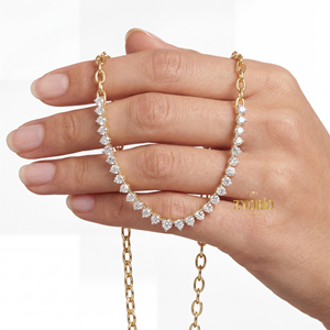 Collar con Colgante de Diamante Cultivado en Laboratorio de Lujo, Plata 925, Oro, Certificado IGI, Joyería Fina Personalizada para Mujer, Fabricante - Product Image 1