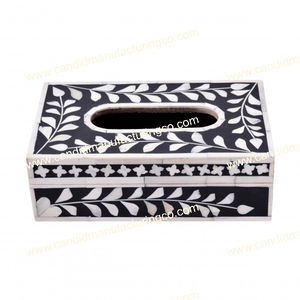 Caja de pañuelos multifuncional de estilo vintage de resina y hueso cuadrado impreso personalizado, servilletero al por mayor - Product Image 4