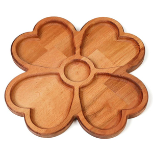 Plato para servir de madera Natural con estilo ecológico al mejor precio, Floral sólido de lujo para decoración del hogar, fiestas de cocina, servicio seco - Product Image 2