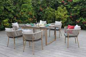 Juego de comedor de jardín moderno para patio con asientos cómodos - Product Image 6
