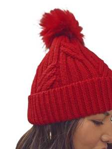 Gorro de secado rápido de buena calidad para mujer, estilo único, transpirable, deportivo, de punto de invierno, gorro cómodo de Color rojo - Product Image 5