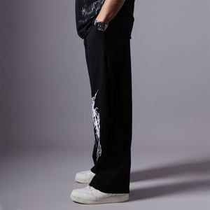 Pantalon de survêtement taille haute baggy style rue, pantalon de survêtement baggy d'hiver épais en polaire de couleur unie pour hommes - Product Image 5