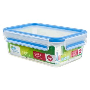 Conteneur alimentaire Emsa 1Lt, design CLIP & CLOSE, en matériau transparent bleu, modèle 508540 - Product Image 1