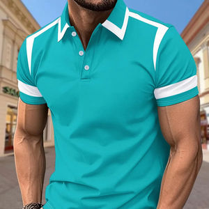 Camiseta Polo de Manga Corta para Hombre, Jersey de Gran Tamaño Informal, Estilo Deportivo de Calle, Ropa de Golf con Estampado, Tops con Botones - Product Image 4
