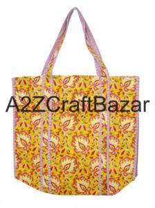 Sac fourre-tout quotidien pour femme, 100% coton pur, rayé, écologique, matelassé, fait main, style indien bohème, à porter à l'épaule, pour le shopping, le bureau - Product Image 2