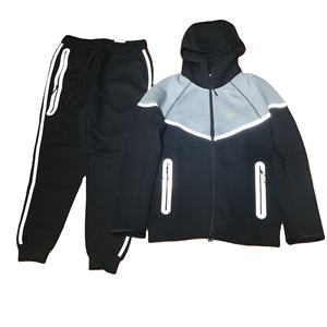 Sudaderas deportivas informales para hombre, conjunto de pantalones de chándal y chaqueta, chándal de diseñador, 2 uds., chándal reflectante grueso de algodón para hombre - Product Image 6