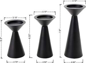 New Export Quality Simple Latest Design Metal <b>Candle</b> Holder Set of 3 <b>Candle</b> Stand Black Coated in <b>Cheap</b> Price for Home Decorate - Product Image 5