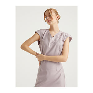 VIKON KARIŞIMLI ÇİÇEK NAKIŞLI ELBİSE <b>Evening</b> <b>Dresses</b> - Product Image 2