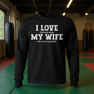Camiseta de Manga Larga para Jiu Jitsu, Me Encantan las Veces en las que Mi Esposa Me Deja Ir, Camiseta Polo Promocional - Product Image 3