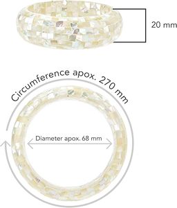 Decoración moderna de lujo para el hogar, espejo de pared redondo de MDF, diseño de nácar hecho a mano para baño, dormitorio para decoración de lavabo - Product Image 6