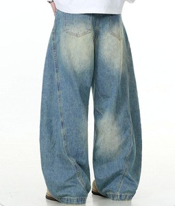 Pantalones Anchos Casuales de Alta Calidad al por Mayor, Personalizados, Estilo Urbano, Lavados, 100% Algodón, Jeans Holgados para Hombre - Product Image 6