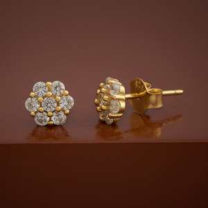 92.5 <b>Silver</b> <b>Stud</b> <b>Earrings</b> with Flower Design for Wedding Occasions - Product Image 4