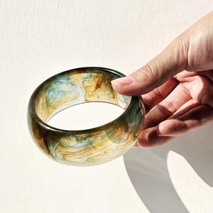 เครื่องประดับเรซินสร้อยข้อมือแฟชั่นกำไลข้อมือแฟชั่นกำไลข้อมือแฟชั่นขนาดใหญ่อินเทรนด์ใหญ่ใหญ่ใหญ่เกินจริงหลายสีอะคริลิคเรซิ่น - Product Image 1