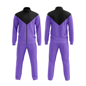 Survêtement de gymnastique vintage unisexe écologique grande taille, séchage rapide, évacuation de la sueur, 100% coton, fermeture éclair complète, 2 pièces - Product Image 1