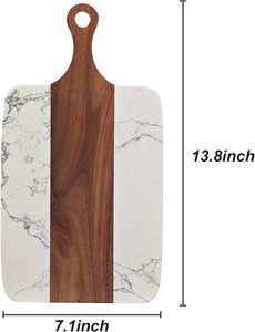 Nouvelle planche à découper de bloc de boucher noir ensemble de planches à découper décoratives de cuisine en marbre rondes faites à la main en Inde - Product Image 3