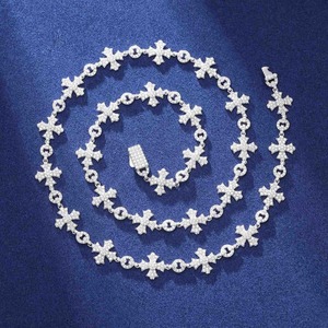 Chaîne à maillons croisés de 12 mm en or massif 10 carats sertie de diamants de laboratoire VVS, chaîne cubaine Miami Hip Hop pour hommes, or sur mesure - Product Image 1
