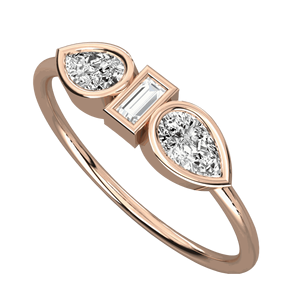 Anillo de Bodas con Diamantes en Forma de Pera y Baguette - Product Image 2