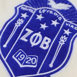 Bulk Sorority Sweater Zeta Phi Beta Ivory V-Neck Knit Pullover Wholesale Custom Collegiate Greek Apparel 30% <b>Wool</b> 70% <b>Acrylic</b> - Product Image 5